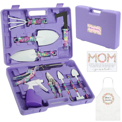 ACRSIKR gardening gift set for Mom with purple print, ideal starter for light gardening.