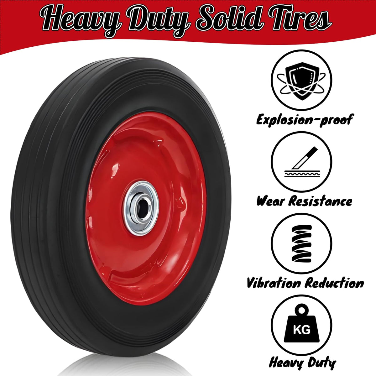 Acshio 1/2-inch bore axle hole fits standard hand trucks.