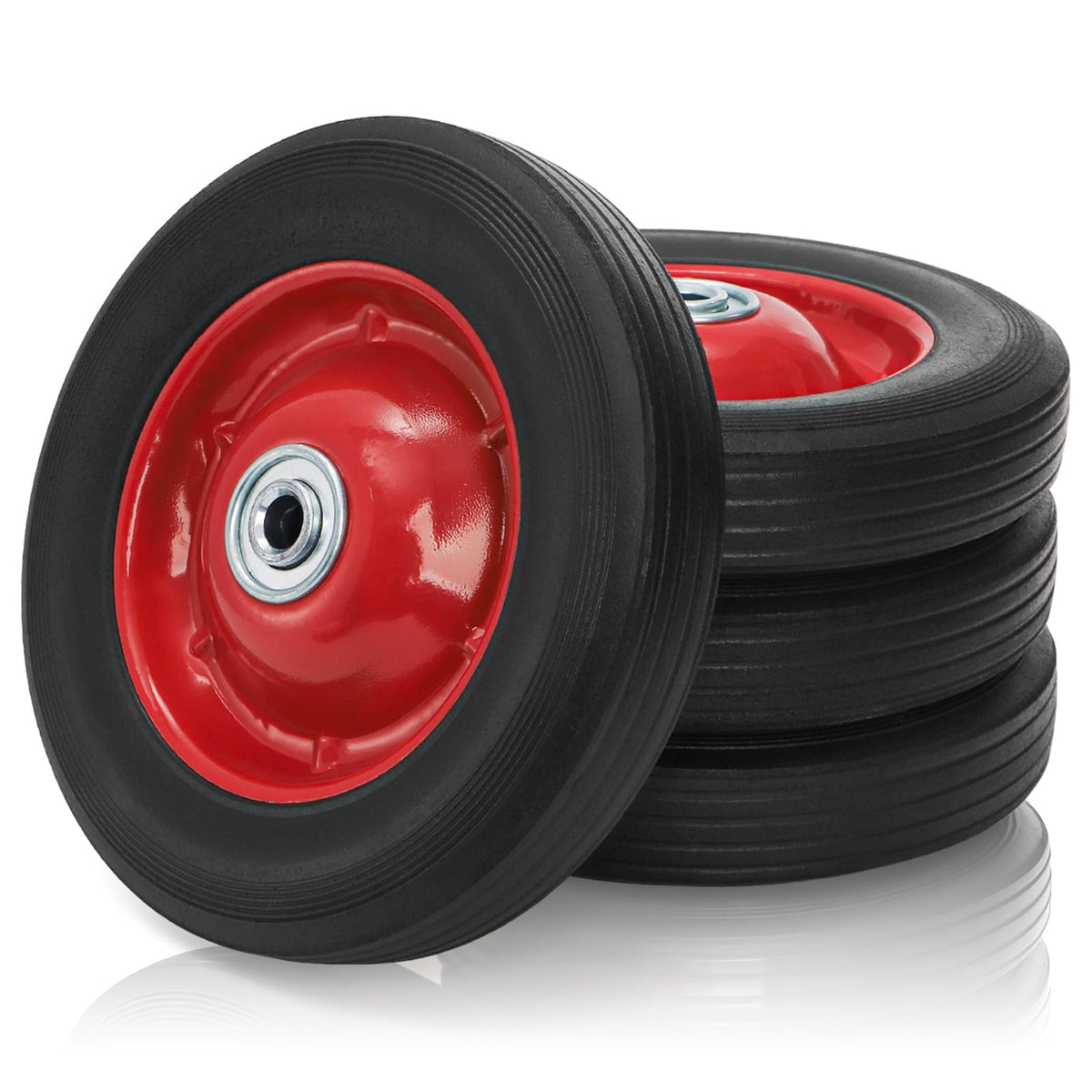 Acshio solid rubber tires 8in for quick, durable cart replacements.