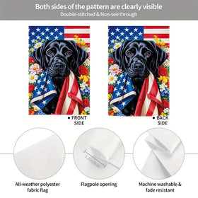 ActFirst dog lover patriotic banner enhances seasonal outdoor spaces.