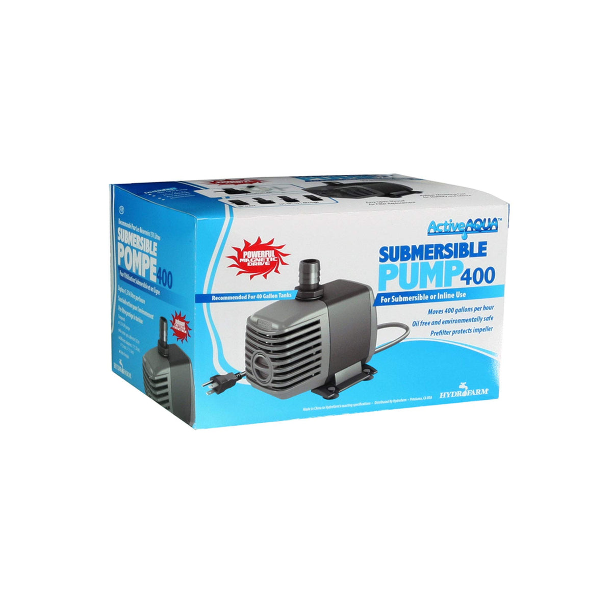 Active Aqua foam-filters and impellers protect the system and extend life