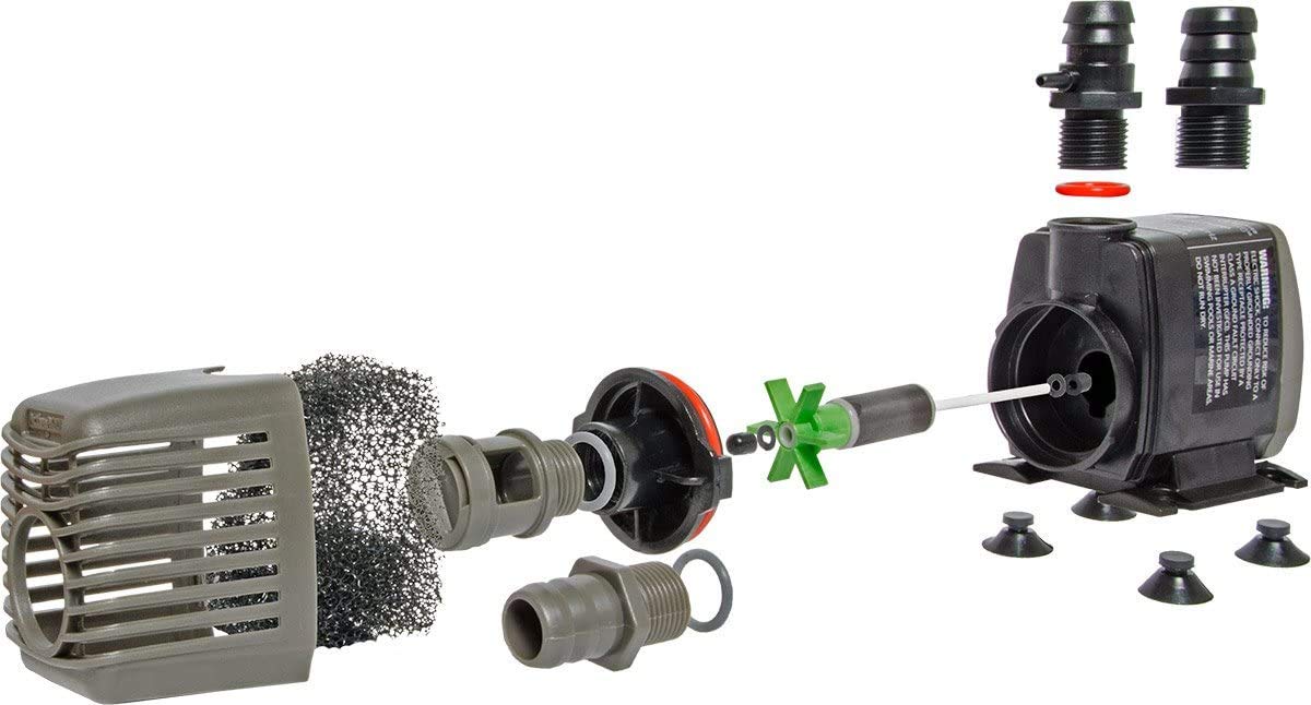 Active Aqua rubber-mounting-feet reduce vibration for quiet operation