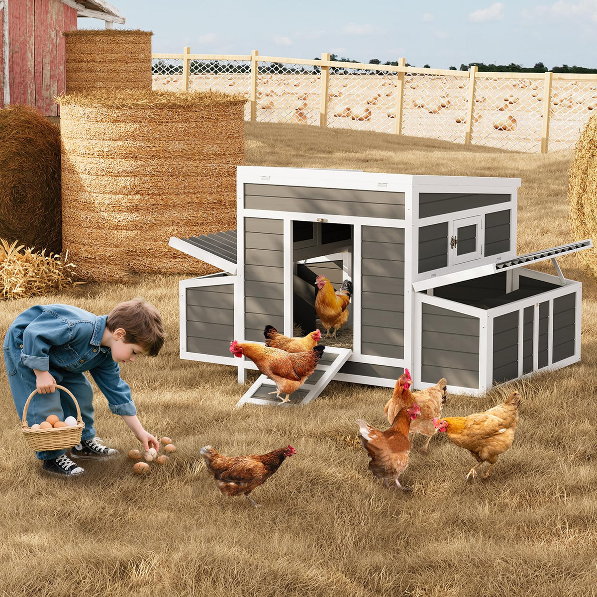 ActiveTrail 56 inch coop ideal for backyard farming and family friendly poultry care.