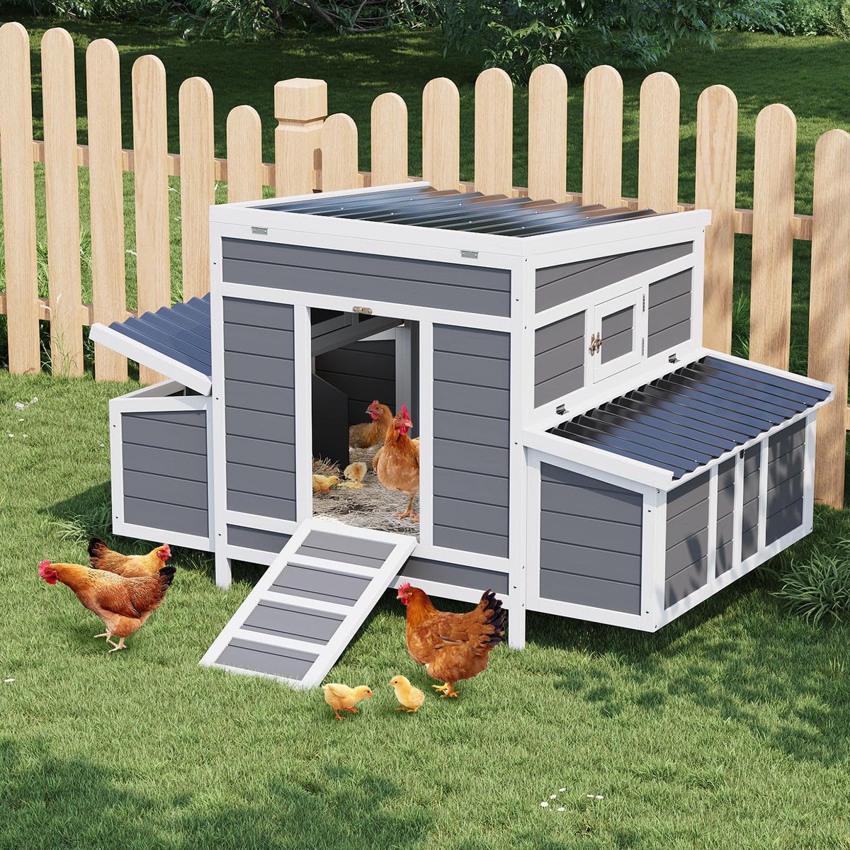 ActiveTrail coop waterproof roof keeps interior dry during rain and snow.
