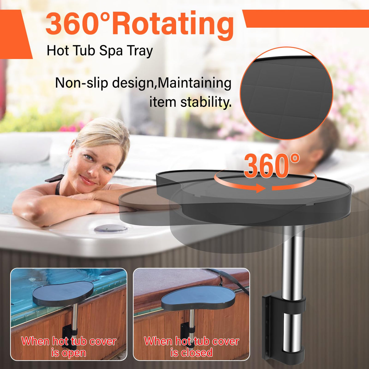 ACTREY hot tub drink holder keeps beverages secure within arm's reach.