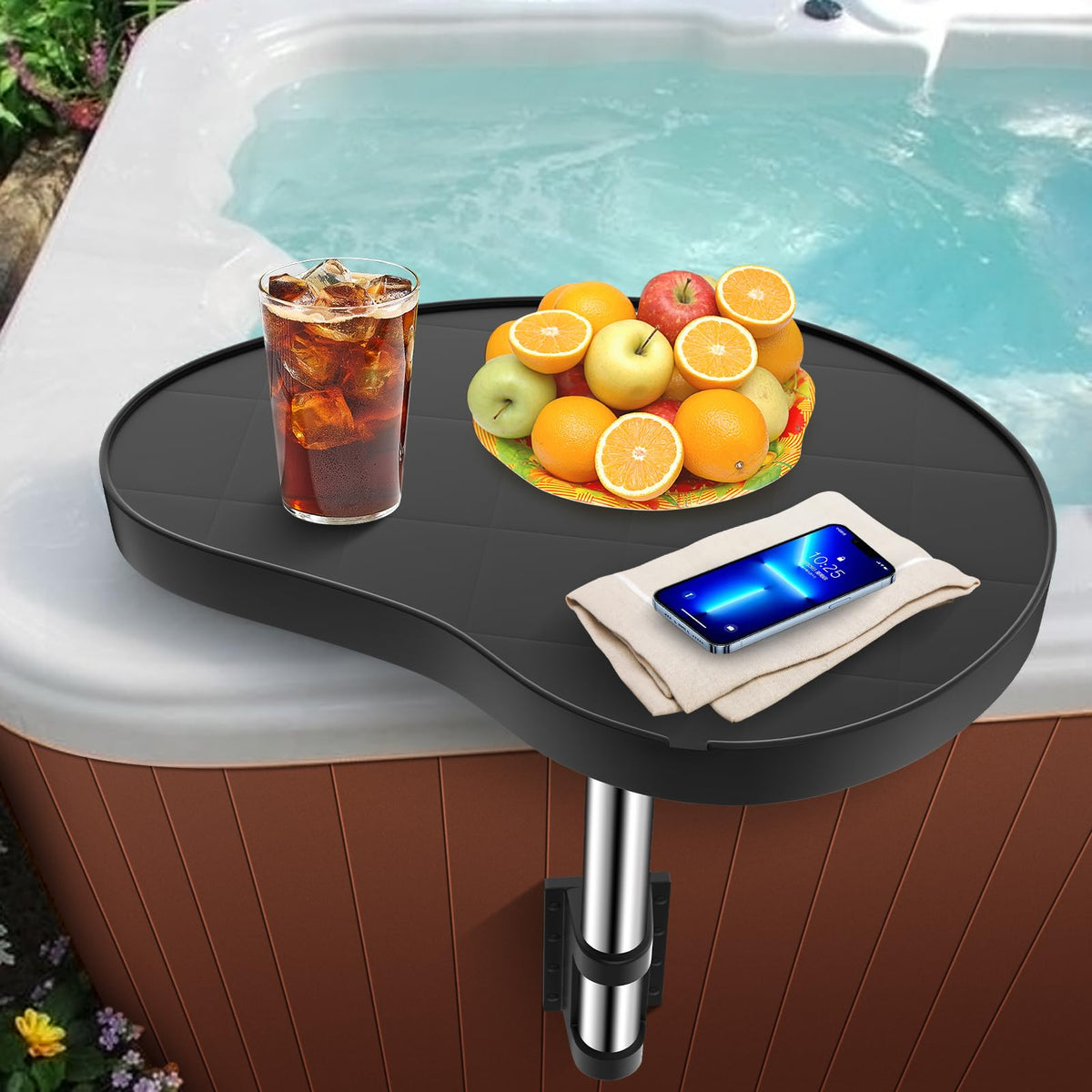 ACTREY hot tub tray with 360° rotation for easy reach.