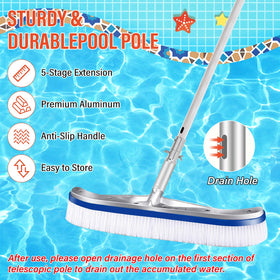 ACTREY pool pole with a non-slip foam grip for comfortable handling.