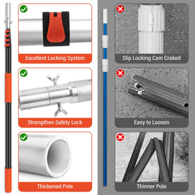ACTREY pool pole with one-and-quarter-inch connection supports nets and vacuums.