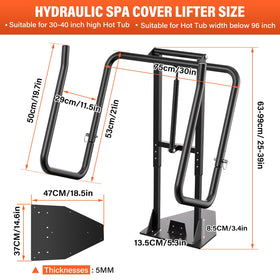 ACTREY spa cover lifter hydraulic piston enables easy one-handed lifting