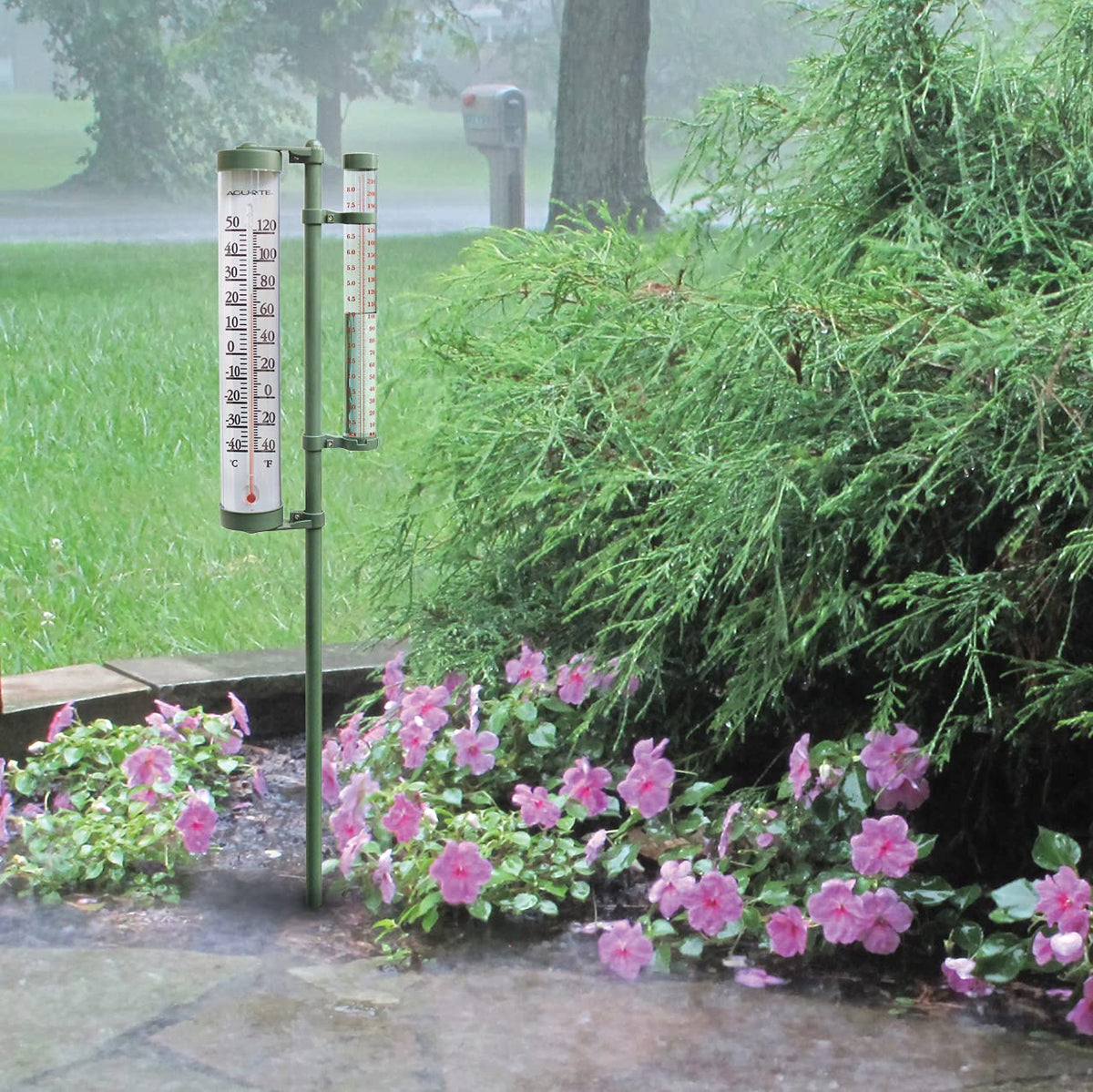 Acurite 02345 thermometer with swivel bracket for easy reading from any angle.