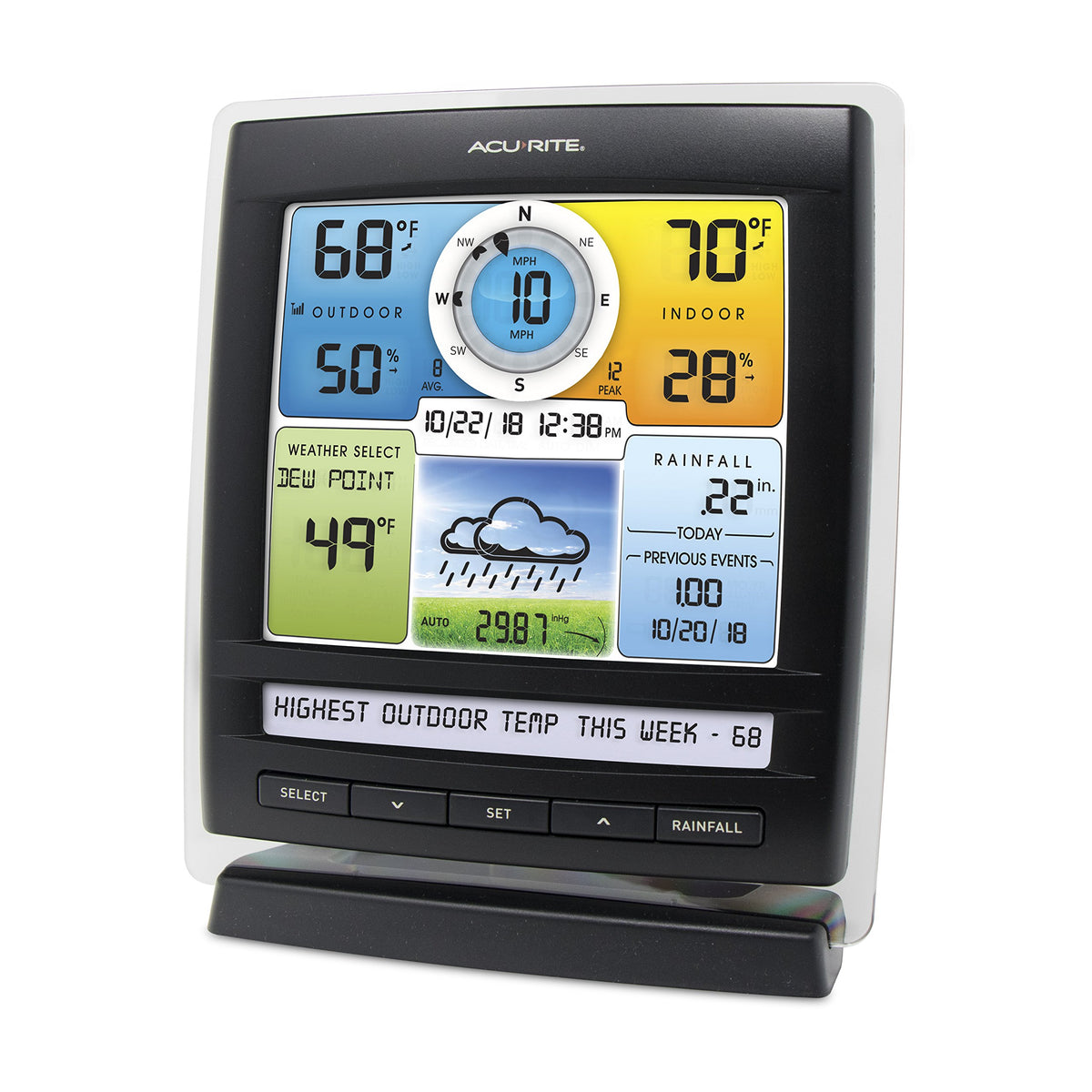 AcuRite 06016 side view highlights compact, wall-mountable design