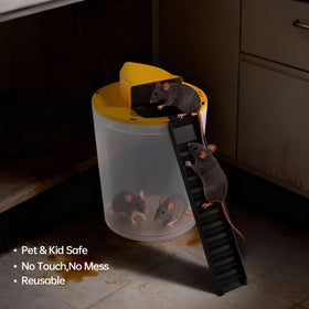 Acybala 1PACK mouse trap bucket lid demonstrates automatic reset during capture.