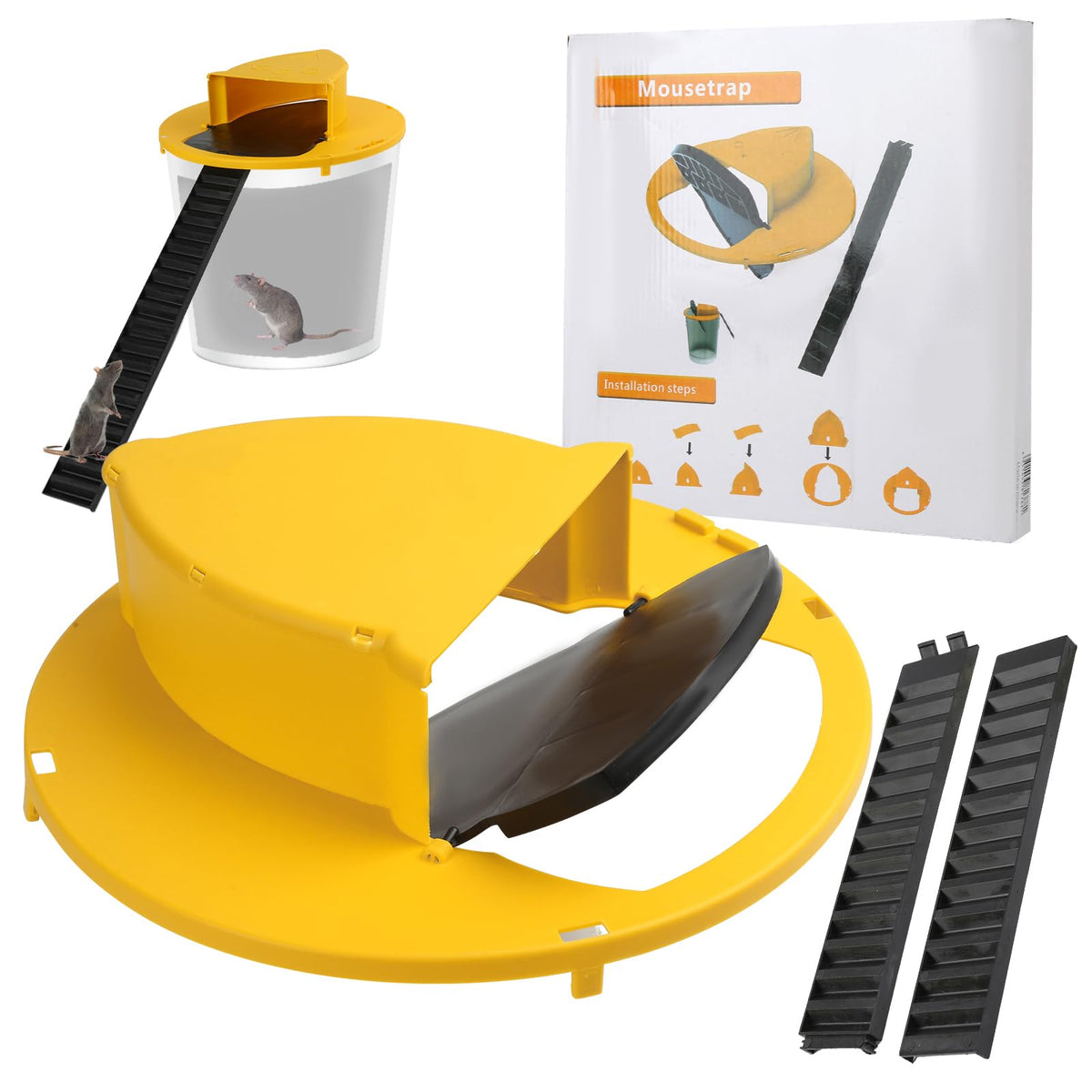 Acybala 1PACK mouse trap bucket lid setup on a standard bucket for indoor use.