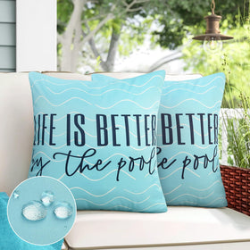 Adabana blue outdoor pillow cover 18x18 adds weather-ready patio style.