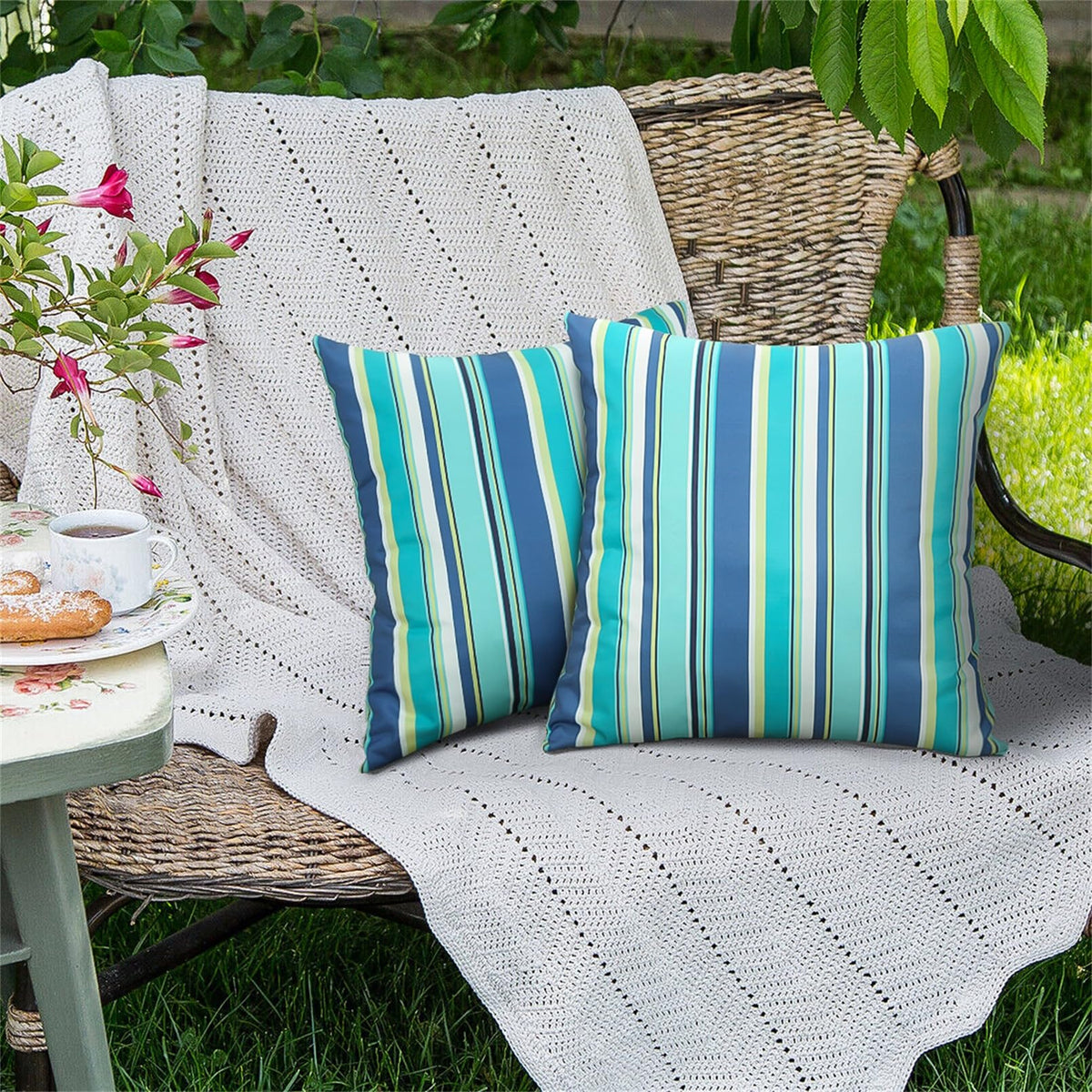 Adabana Set of 2 pillow covers for patio and garden