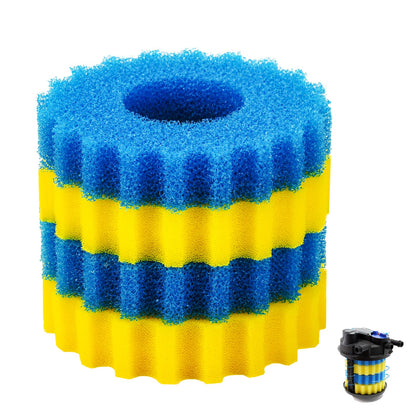 Adabuing blue-yellow dual-density sponge pads for effective filtration.