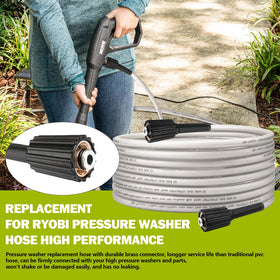 Adabuing durable hose construction ensures long-lasting performance with Ryobi machines.