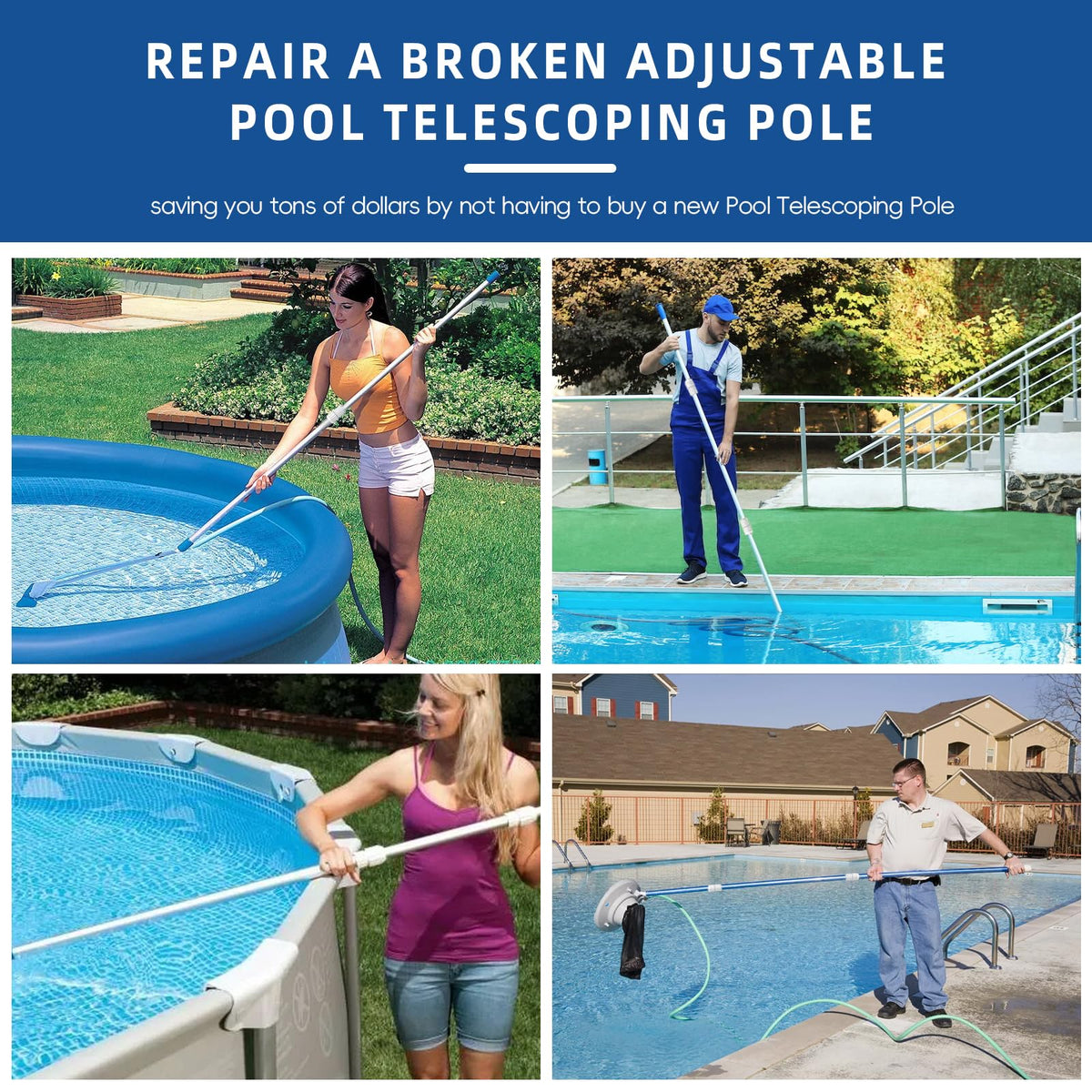 Adabuing two-pack white cam locks for quick pool pole repair