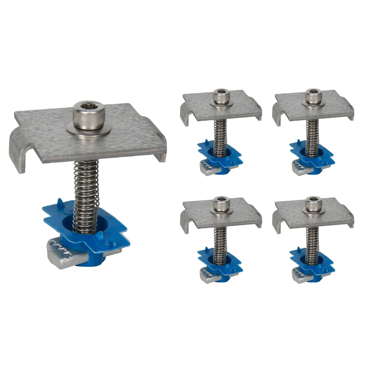Adamax solar mid clamps secure panels for durable mounting.