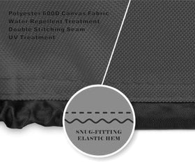 Adamoss cover secures with bottom elastic drawstring for a snug fit.