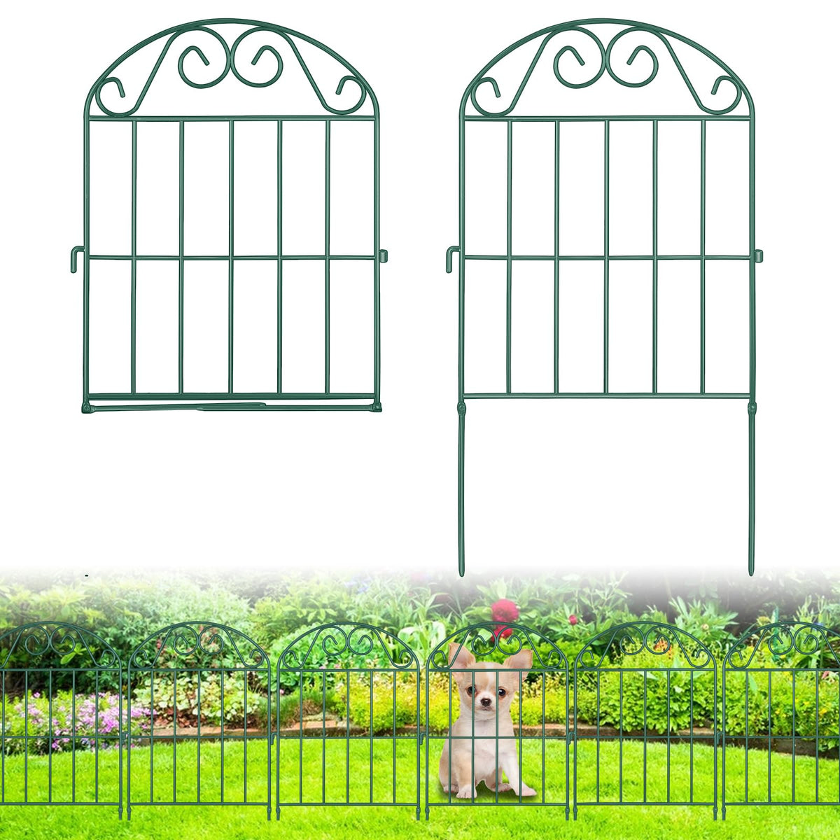 ADAVIN 20 panel collapsible garden fence assembly showcases a versatile, space saving border.
