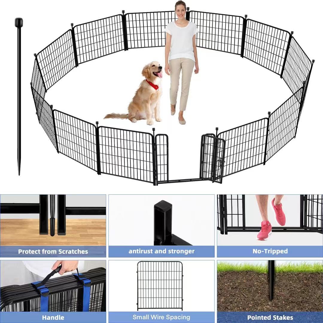 ADAVIN garden fence gate demonstrates easy access for pets and people.