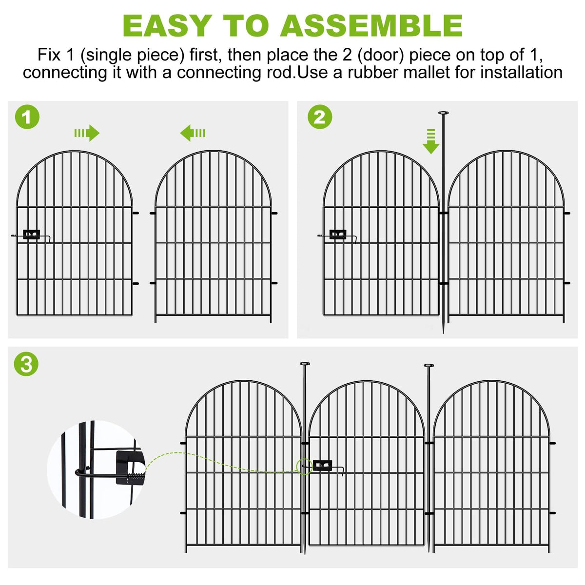 ADAVIN Metal Fence Pole Installation shows quick, stable no-dig setup.