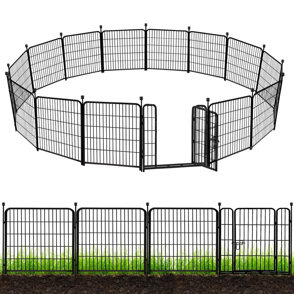 ADAVIN metal garden fence panel shows sturdy 36-inch height for durable yard borders.