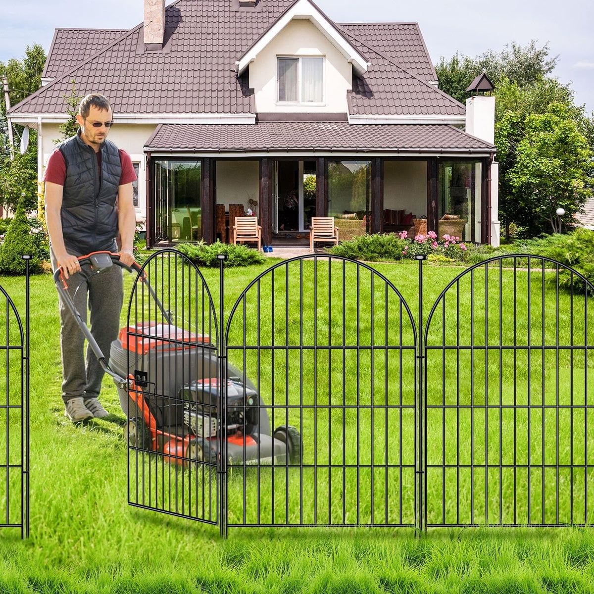 ADAVIN Pet Barrier Fence helps keep dogs and rabbits in bounds.