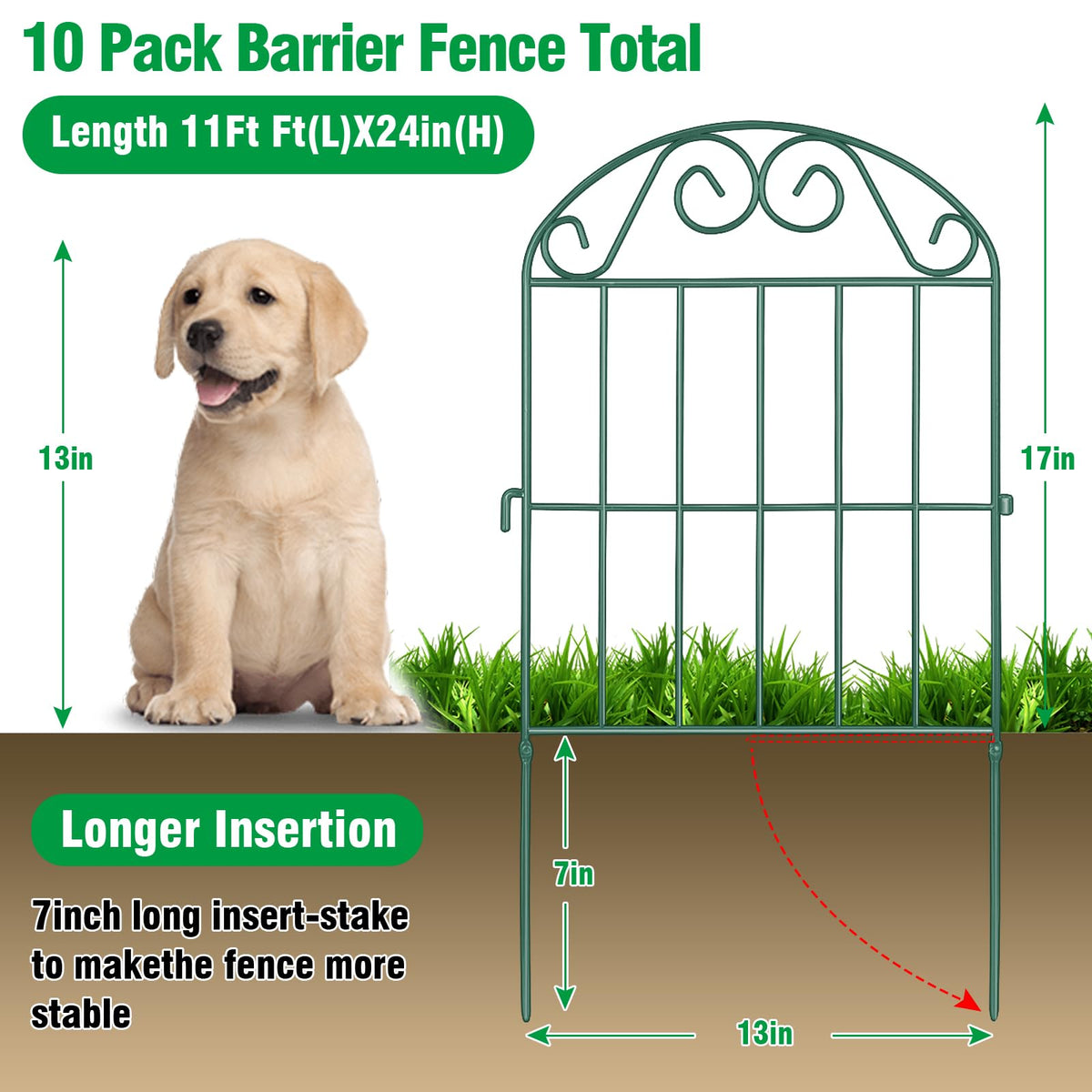 ADAVIN rustproof metal wire border stands up to weather while defining garden edges.