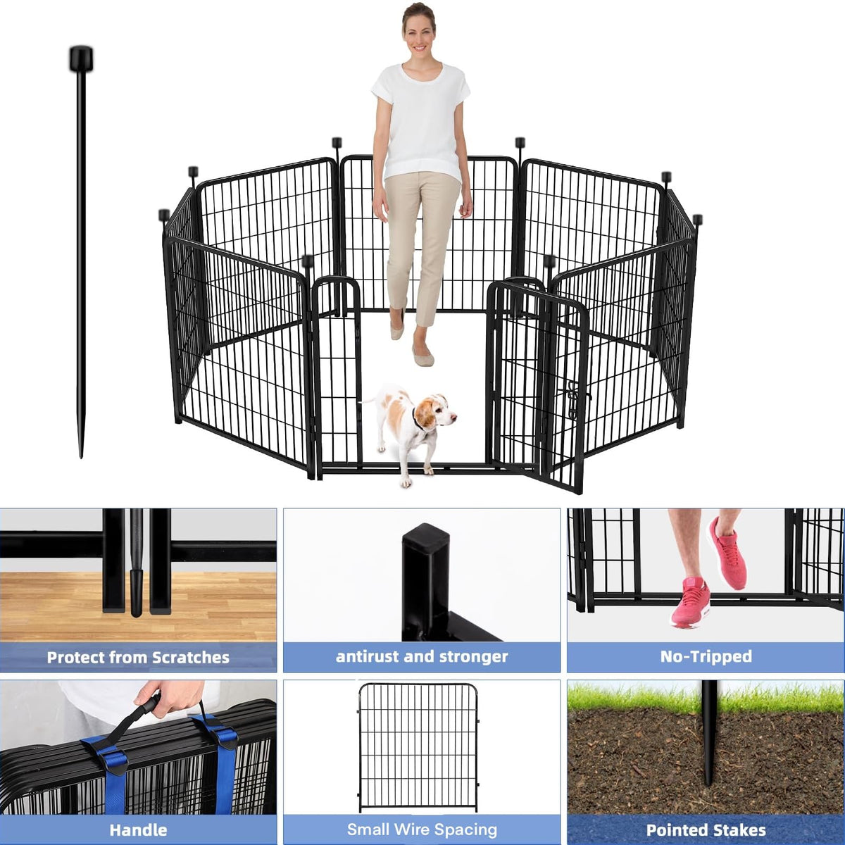 ADAVIN seven-panel dog fence border shows unobtrusive garden boundary