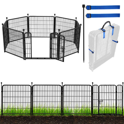 ADAVIN tall garden fence panel assembly showing sturdy construction for a customizable border.
