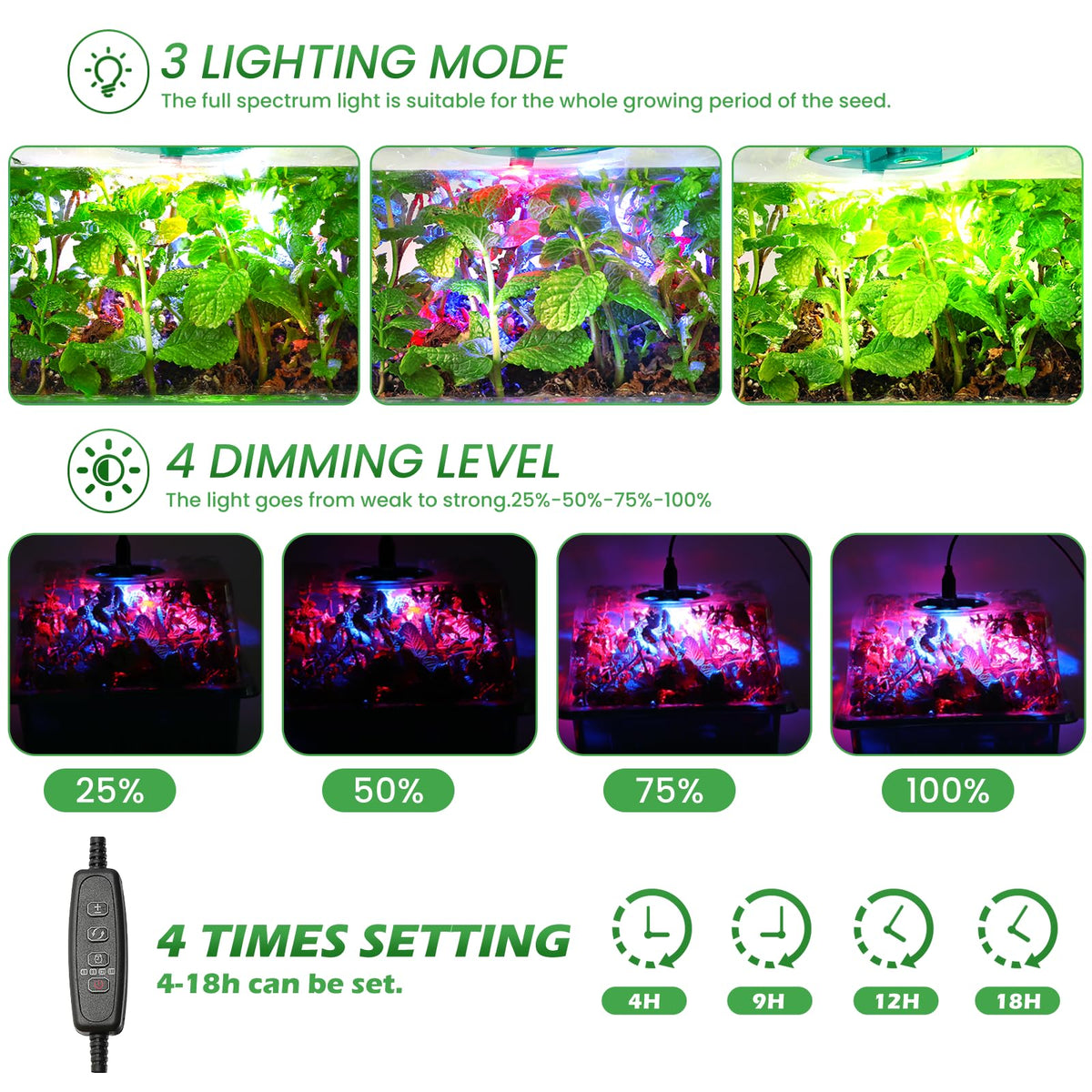 Adawook humidity control domes help maintain optimal moisture for steady sprouting.