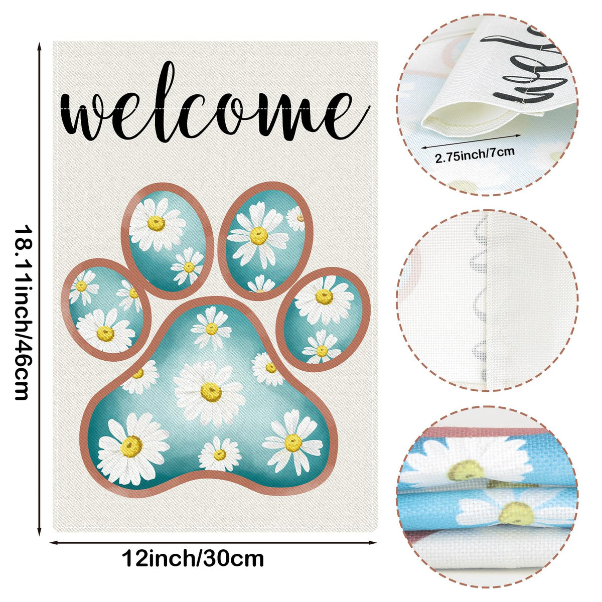 Adecortalk Daisy flower print garden flag adds seasonal charm to porches.