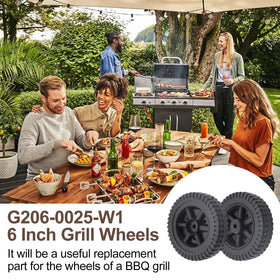 Adefol 6-inch Thermos grill wheel, side view, quiet rolling.