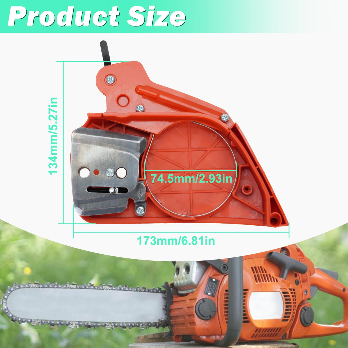 Adefol chain brake cover for Echo CS-420 helps prevent kickbacks during tough jobs.