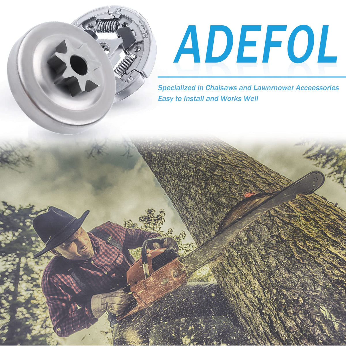 Adefol clutch assembly with needle bearing supports smooth operation under load