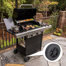 Adefol wheel demonstrates easy movement on a grill.