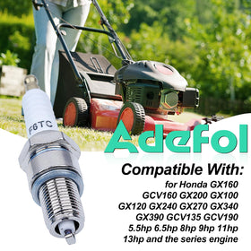 Adefol F6TC spark plug for Honda GX200 with smooth starts