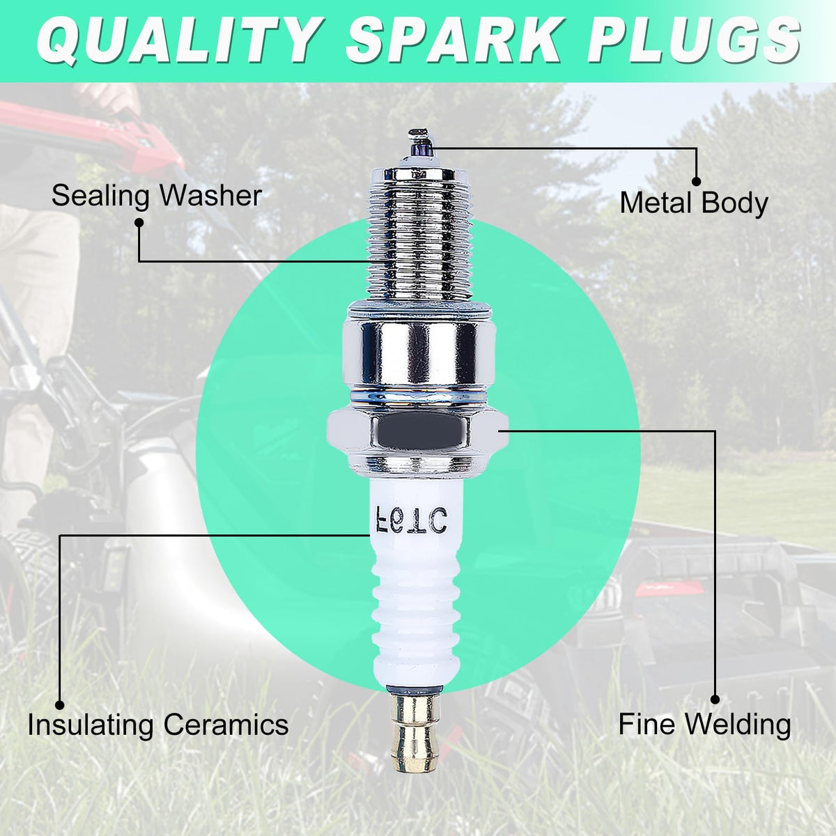 Adefol F6TC spark plug for Honda GX390 with consistent starts