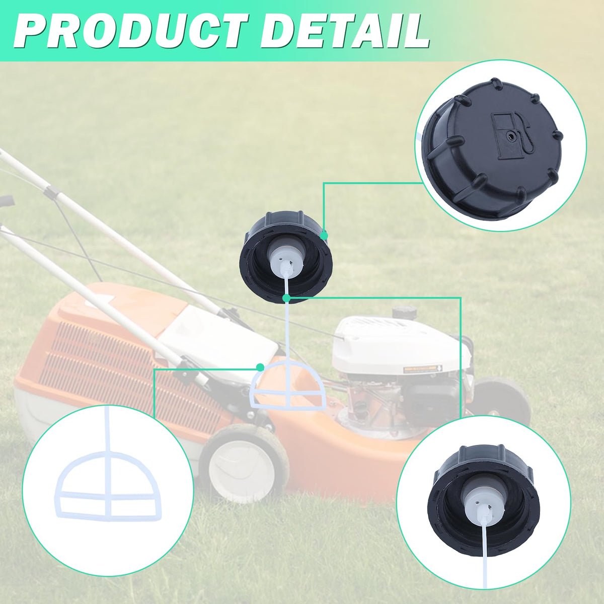 Adefol fuel tank cap in use, demonstrates tight seal during refueling.