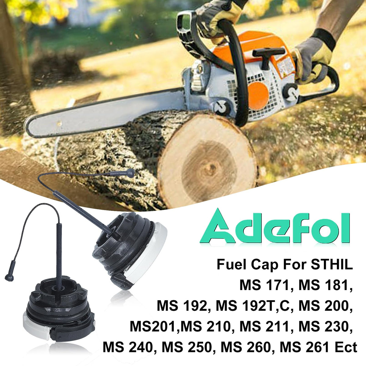 Adefol fuel tank cap for STIHL MS210 provides quick installation and reliable containment.