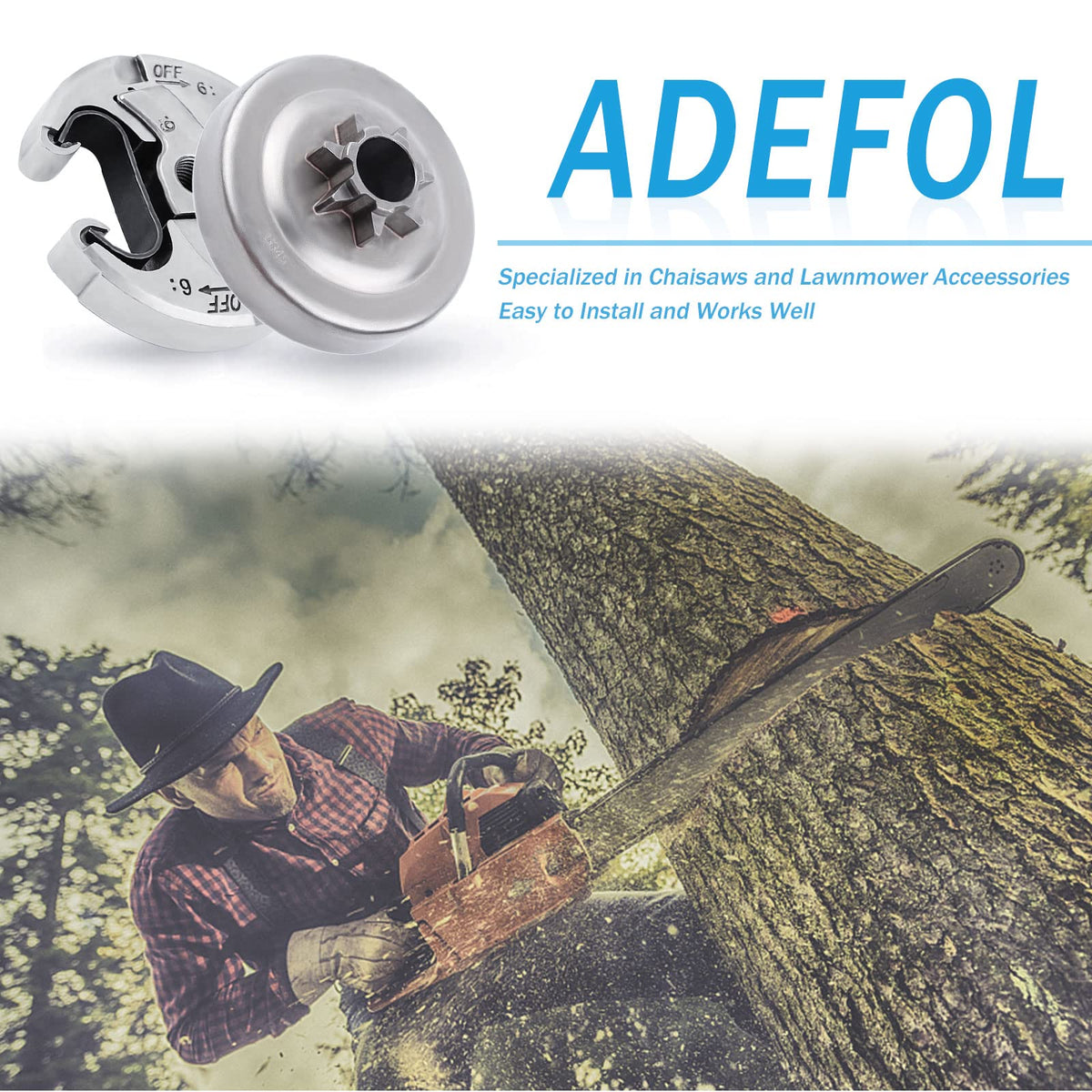 Adefol Husqvarna 340 clutch assembly for reliable fit and quick replacement.