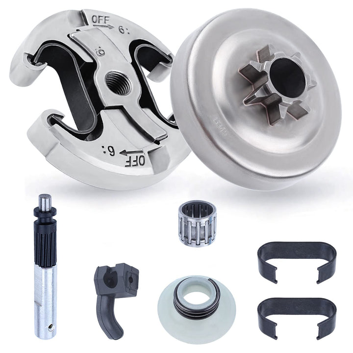 Adefol Husqvarna 340 clutch drum 7T for smoother clutch engagement during cuts.
