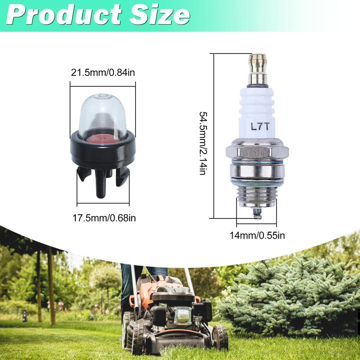 Adefol primer bulb helps reliable starting and quick throttle response.