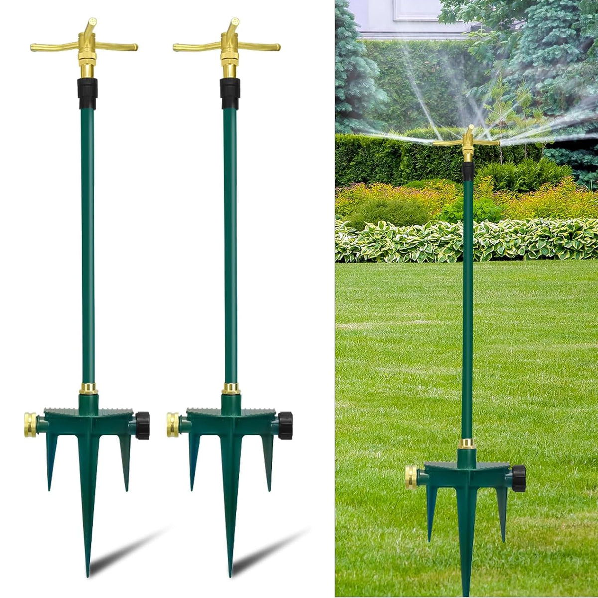 ADEQUAS 2-pack sprinkler setup for quick lawn irrigation