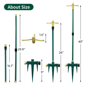 ADEQUAS 360-degree rotation sprinkler demonstrates full coverage on lawn