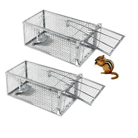 ADERFIA Chipmunk Trap 2-Pack close-up of the humane spring-loaded capture mechanism.