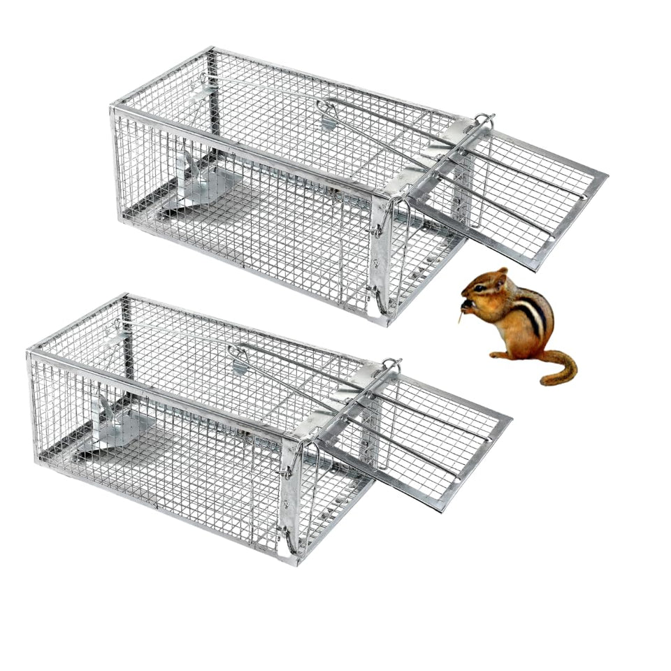 ADERFIA Chipmunk Trap 2-Pack close-up of the humane spring-loaded capture mechanism.