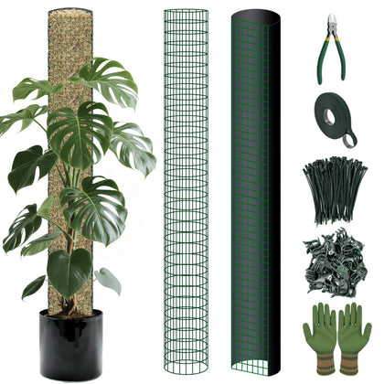 ADGYULB D-shape moss pole kit supports upright Monstera growth with secure aerial roots.